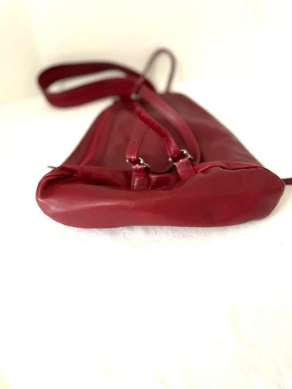Mouvance‎ de Mova Red Leather Backpack Single or Double Adjustable Strap